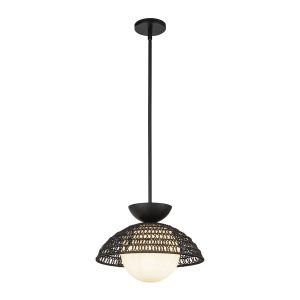 Lampa wisząca matowy czarno-matowy opal PERTH 1xE27x60W Alora Mood 837366 Lampa wisząca matowy czarno-matowy opal PERTH 1xE27x60W Alora Mood 837366