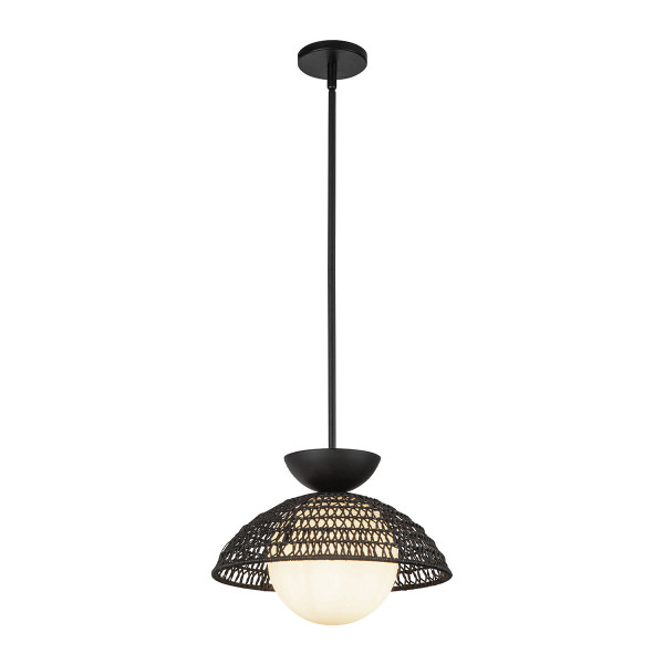 Lampa wisząca matowy czarno-matowy opal PERTH 1xE27x60W Alora Mood 837366