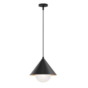 Lampa wisząca matowy czarno-opalowy REMYCK 1xE27x60W Alora Mood 836263 Lampa wisząca matowy czarno-opalowy REMYCK 1xE27x60W Alora Mood 836263