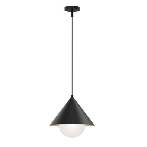Lampa wisząca matowy czarno-opalowy REMYCK 1xE27x60W Alora Mood 836263