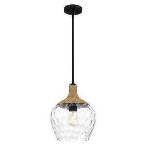 Lampa wisząca matowy czarno-przezroczysty-beżowa ROYER 1xE27x60W Quoizel 837856 Lampa wisząca matowy czarno-przezroczysty-beżowa ROYER 1xE27x60W Quoizel 837856