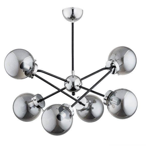 Lampa wisząca MAXY dymione kule czarna 6xE14x10W wym:50x65x65cm IP20 Alfa 1019135