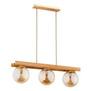 Lampa wisząca MEGI jasne drewno-złota-bursztynowy 3xE14x10W IP20 Alfa 986269 Lampa wisząca MEGI jasne drewno-złota-bursztynowy 3xE14x10W IP20 Alfa 986269