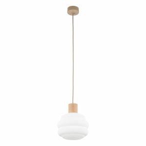 Lampa wisząca MELIA beżowa-biała drewno-metal-szkło E27 150 cm 1068216 Lampa wisząca MELIA beżowa-biała drewno-metal-szkło E27 150 cm 1068216
