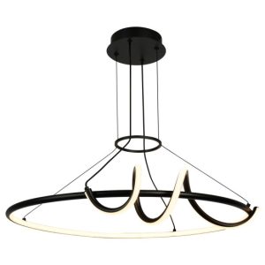 Lampa wisząca MENAZI czarno-biała LED 2x46W Odcienie bieli 4160lm Rabalux 836028