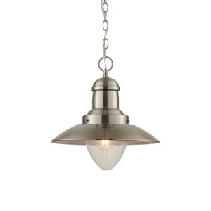 Lampa wisząca MENDIP marynistyczna nikiel satyna 1xE27x40W IP20 Endon 1027188