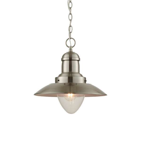 Lampa wisząca MENDIP marynistyczna nikiel satyna 1xE27x40W IP20 Endon 1027188