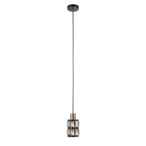 Lampa wisząca Menfi bursztynowe kryształy czarna 1xE27x40W IP20 Italux 1025791
