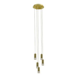 Lampa wisząca Mentin złota LED 5x25W Ciepła biel lm Italux 856324