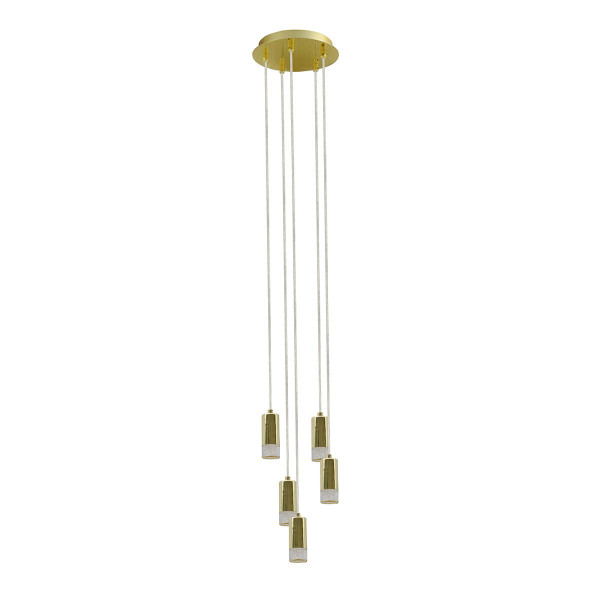 Lampa wisząca Mentin złota LED 5x25W Ciepła biel lm Italux 856324