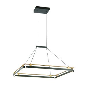 Lampa wisząca Merlot kwadrat czarno-złota LED 44W 3000K 1460lm IP20 Italux 1025613
