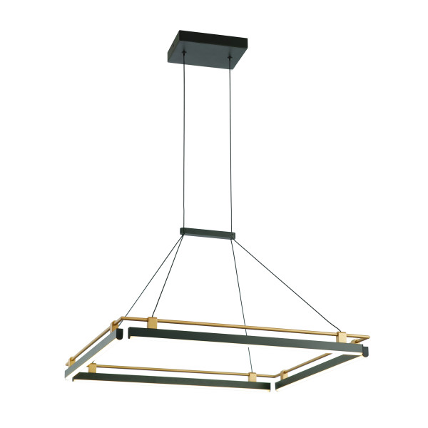 Lampa wisząca Merlot kwadrat czarno-złota LED 44W 3000K 1460lm IP20 Italux 1025613