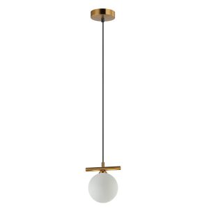 Lampa wisząca Merseta biała kula brąz antyczny 1xG9x25W IP20 Italux 989758