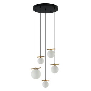 Lampa wisząca Merseta białe kule brąz antyczny 5xE14x65W IP20 Italux 989860 Lampa wisząca Merseta białe kule brąz antyczny 5xE14x65W IP20 Italux 989860