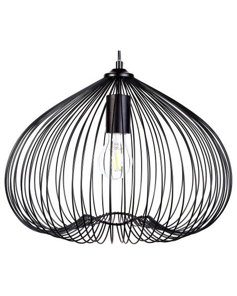 Lampa wisząca metalowa industrialna czarna 60634