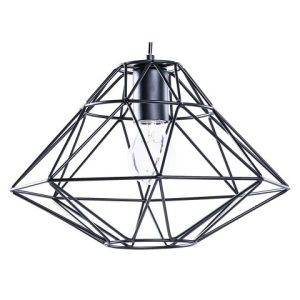 Lampa wisząca metalowa klatka czarna 60690