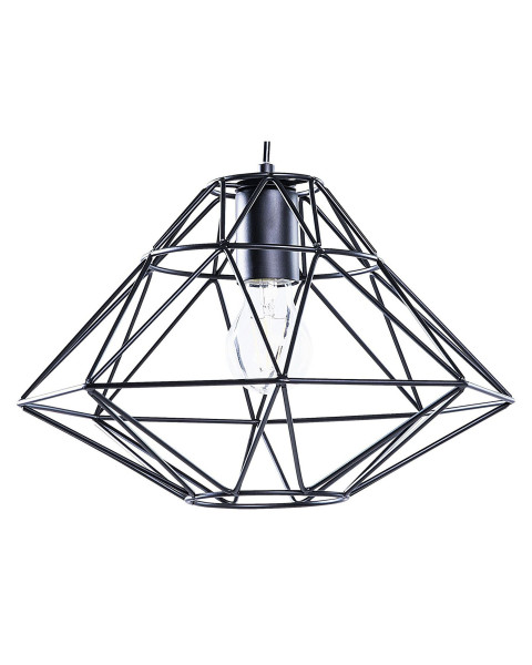 Lampa wisząca metalowa klatka czarna 60690