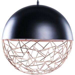 Lampa wisząca metalowa kula czarna 60627