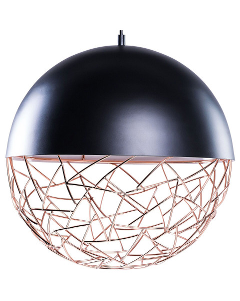 Lampa wisząca metalowa kula czarna 60627