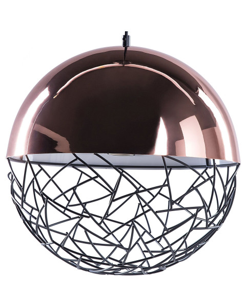 Lampa wisząca metalowa kula miedziana 60613