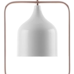 Lampa wisząca metalowa rama połysk biała 60786