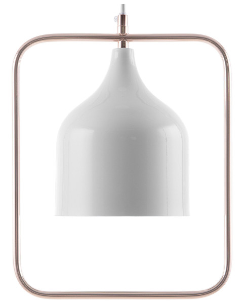 Lampa wisząca metalowa rama połysk biała 60786