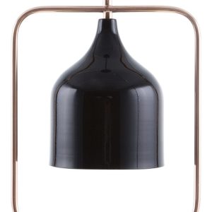 Lampa wisząca metalowa rama połysk czarna 60816