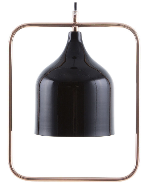 Lampa wisząca metalowa rama połysk czarna 60816