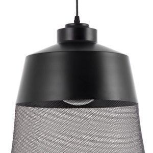 Lampa wisząca metalowa siatka czarna 60676