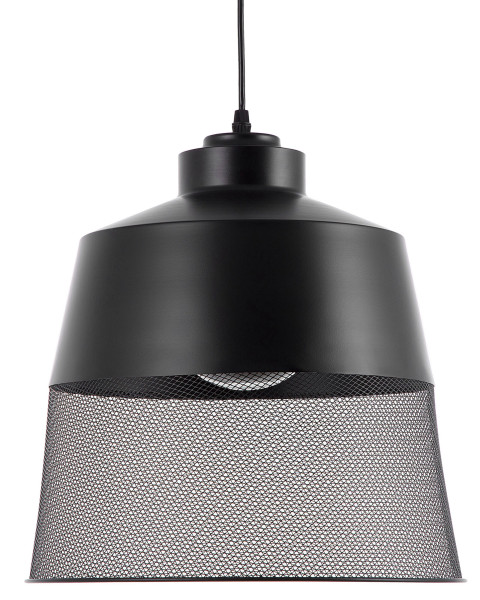 Lampa wisząca metalowa siatka czarna 60676