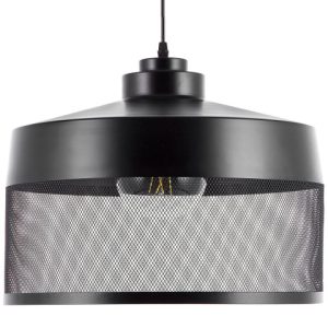 Lampa wisząca metalowa siatka czarna 60595