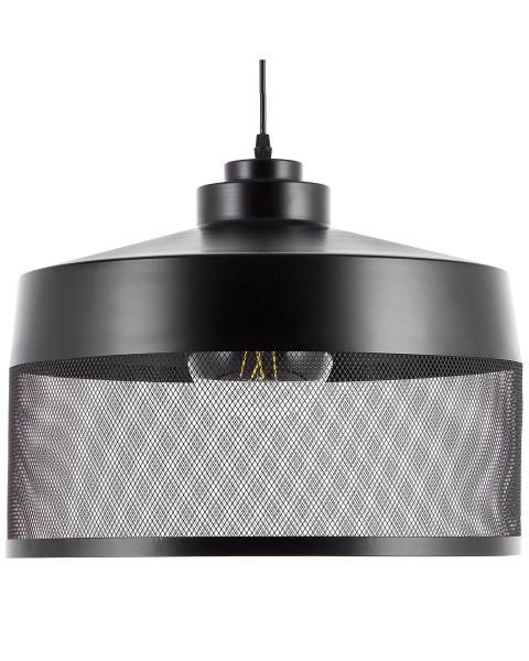 Lampa wisząca metalowa siatka czarna 60595