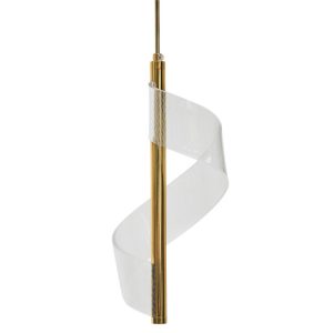 Lampa wisząca metalowa spiralna złota 784778