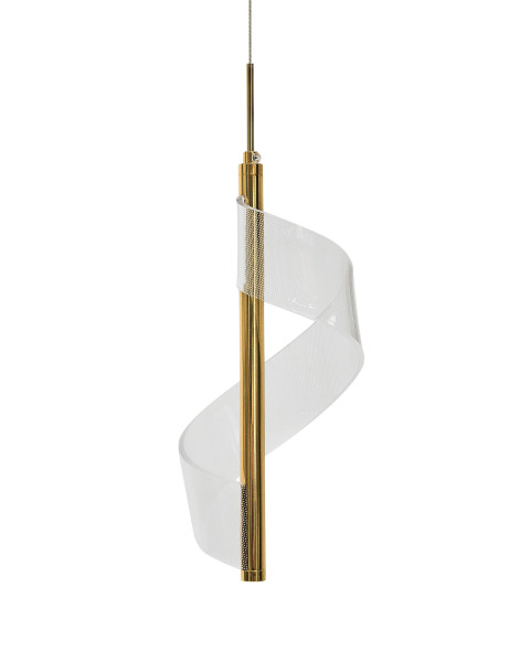 Lampa wisząca metalowa spiralna złota 784778