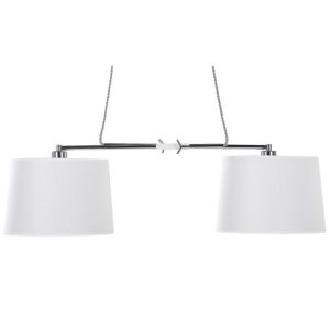 Lampa wisząca metalowa z 2 kloszami biała 60651