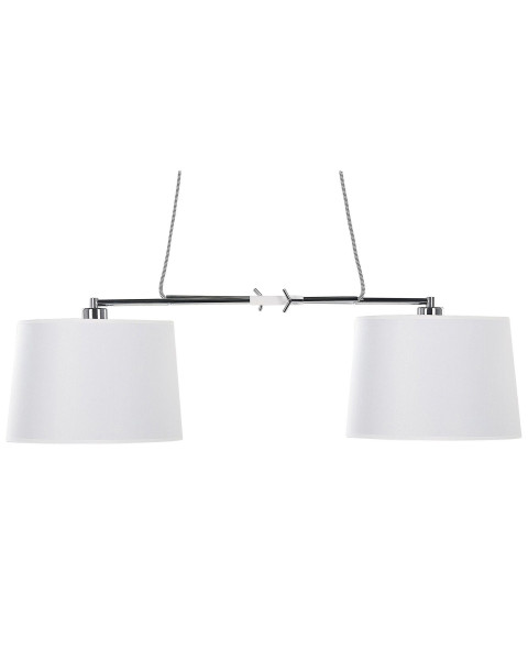 Lampa wisząca metalowa z 2 kloszami biała 60651