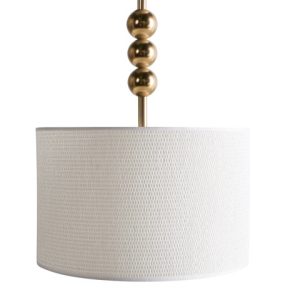 Lampa wisząca metalowa z materiałowym kloszem mosiężna 806360