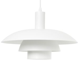 Lampa wisząca metalowy klosz biała 716092