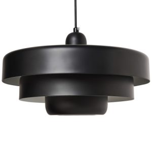 Lampa wisząca metalowy klosz czarna 716091