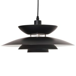 Lampa wisząca metalowy klosz czarna 716089