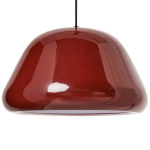 Lampa wisząca metalowy klosz czerwona 716090