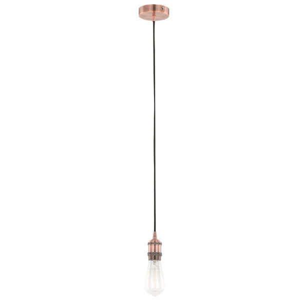 Lampa wisząca miedziana Classo 1xE27x40W wym: 150x10x10 cm Italux 854477