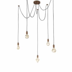Lampa wisząca miedziana CORD 5xE27x60W wym: 150x18x18 cm Trio 856406 Lampa wisząca miedziana CORD 5xE27x60W wym: 150x18x18 cm Trio 856406