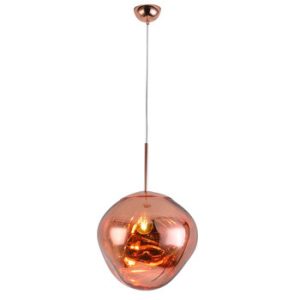 LAMPA WISZĄCA miedziana GLAM L 38 cm ognisty klosz 217517 LAMPA WISZĄCA miedziana GLAM L 38 cm ognisty klosz 217517