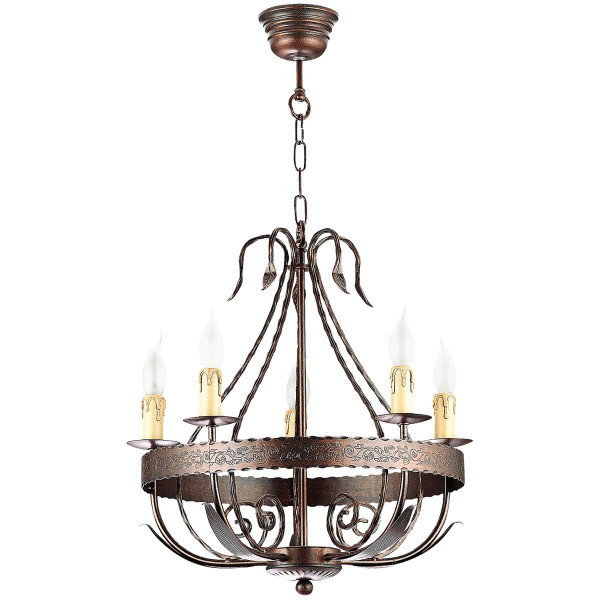 Lampa wisząca miedziana patyna-złota Loara 5xE14x15W Luminex 845341