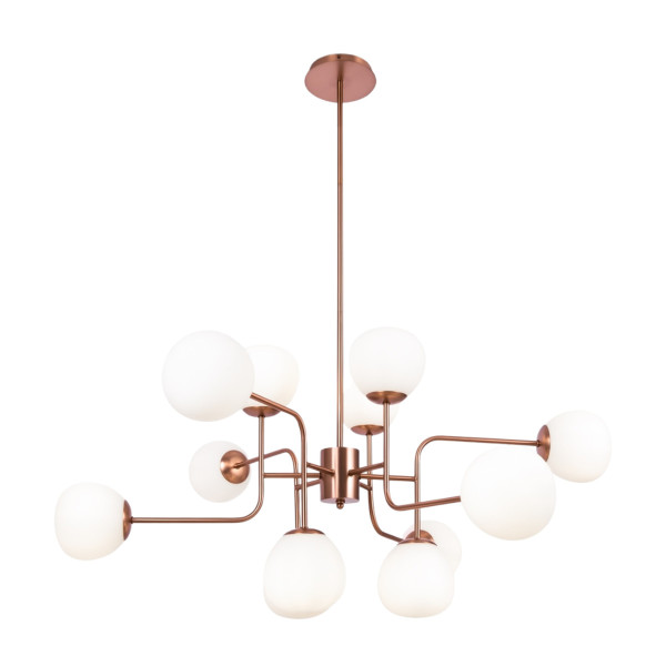 Lampa wisząca miedziano-biała ERICH 12xE14x40W wym: 140x110x50 cm Maytoni 852330