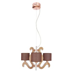 Lampa wisząca miedziano-brązowa-biała AMBROSIA 3xE14x40W Candellux 360481 Lampa wisząca miedziano-brązowa-biała AMBROSIA 3xE14x40W Candellux 360481