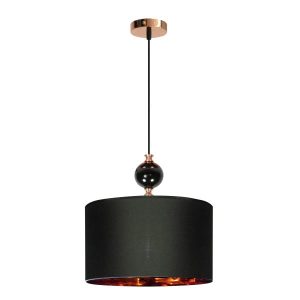 Lampa wisząca miedziano-czarna MELBA 1xE27x60W wym: 100x30x30 cm Candellux 924073 Lampa wisząca miedziano-czarna MELBA 1xE27x60W wym: 100x30x30 cm Candellux 924073
