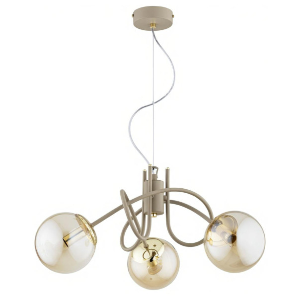 Lampa wisząca MIKA splątane ramiona beżowa 3xE14x10W IP20 Alfa 1019157