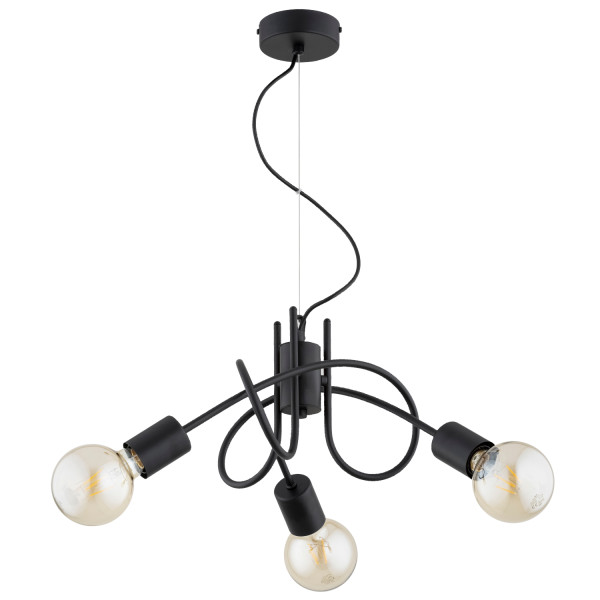 Lampa wisząca MIKA splątane ramiona czarna 3xE27x15W IP20 Alfa 1019249
